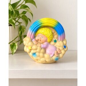 Vintage 1985 Cabbage Patch Kids Coin Bank Soma Rainbow Cloud Money Box Nursery